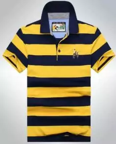 shark hommes t-shirt polo shirt summer lapel stripe paul shark polo yellow